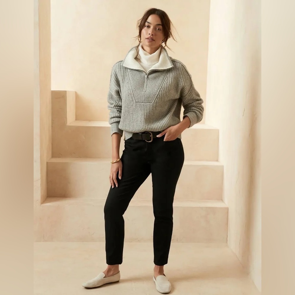 Banana Republic Black Sloan Curvy Fit Pants 8